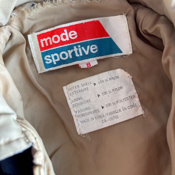 Vintage '80s kids winter jacket size 8 retro Mode Sportive - Picture 2 of 8